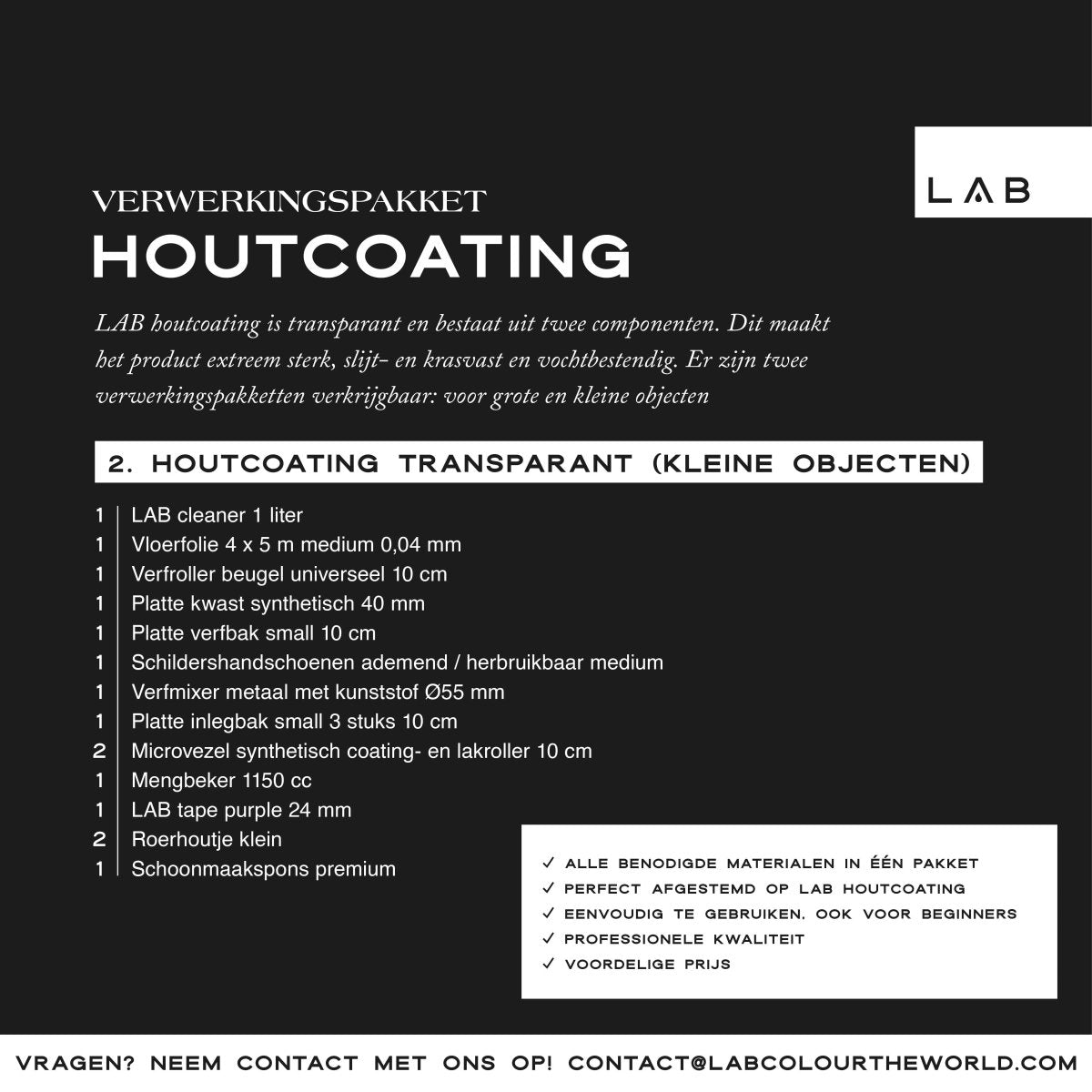 houtcoating verwerkingspakket - LAB COLOUR THE WORLD