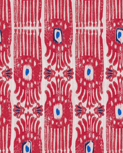 Mind The Gap Ikat Raspberry Ripple Behang