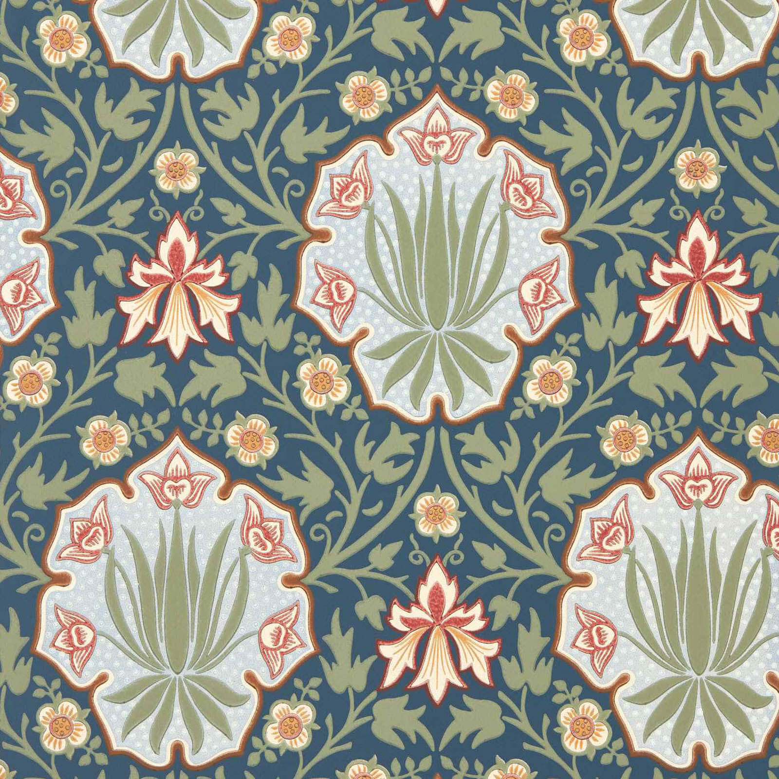 Morris & Co. Iris & Rose Behang 217568 - LAB COLOUR THE WORLD