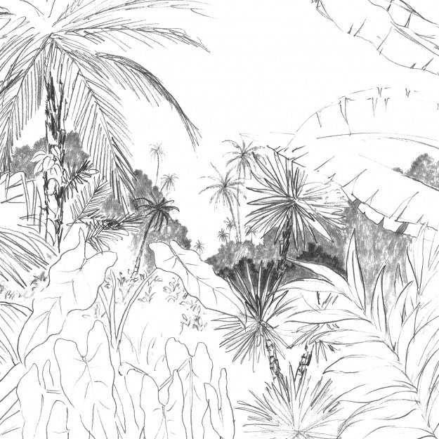 Les Dominotiers Itaya Black Black & White Behang DOM 505