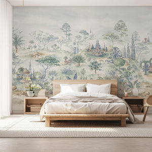 Les Dominotiers Dream Forest, Blue Behang DOM 3012
