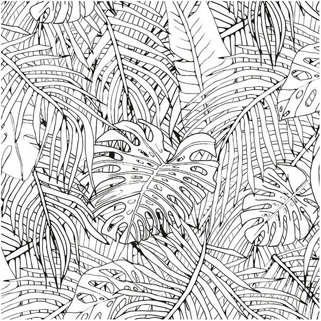 Les Dominotiers Jungle Island Black & White Behang DOM 142-1
