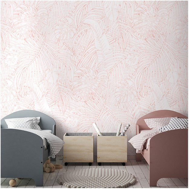 Les Dominotiers Jungle Island Pink Behang DOM 142-3