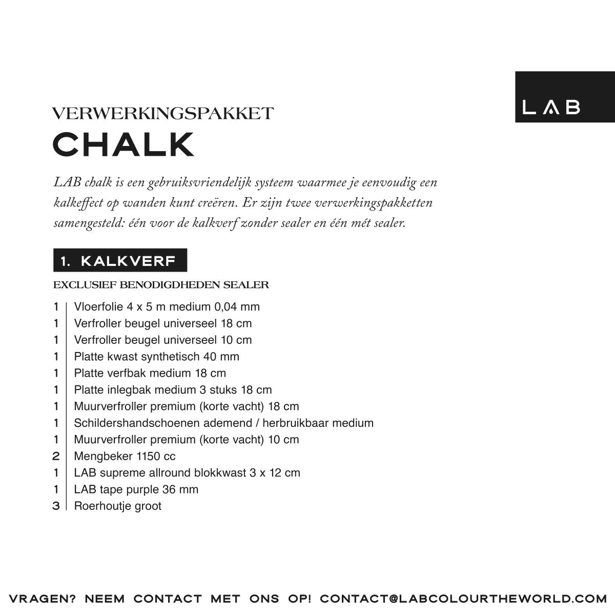 kalkverf verwerkingspakket - LAB COLOUR THE WORLD