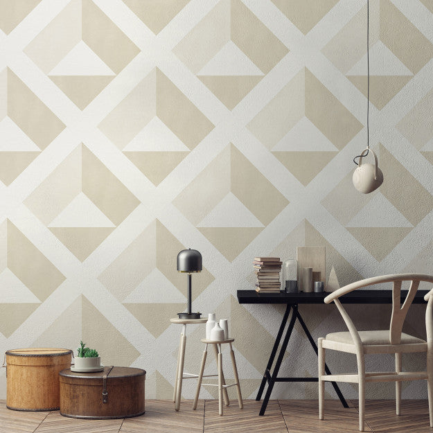 Les Dominotiers Kite Beige Beige Behang DOM 710