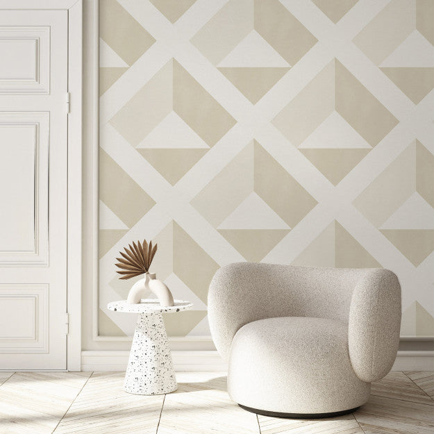 Les Dominotiers Kite Beige Beige Behang DOM 710