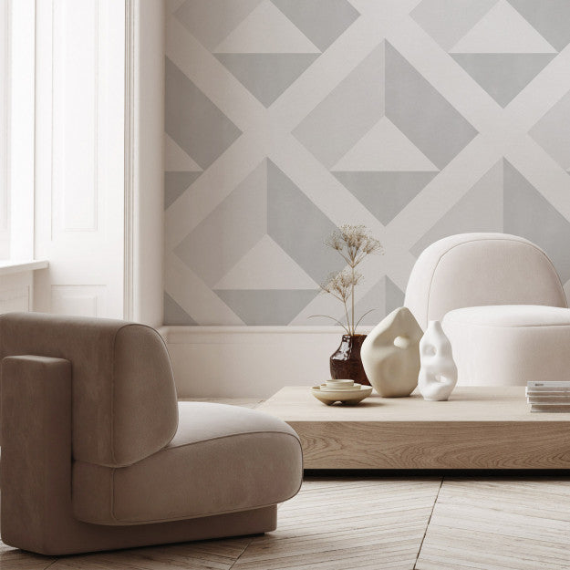 Les Dominotiers Kite Grey Grey Behang DOM 709