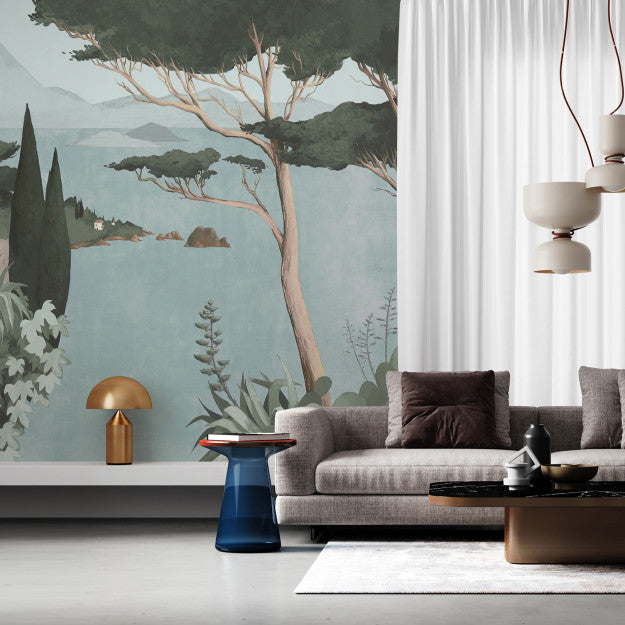 Les Dominotiers Lago Di Garda Green Green Behang DOM 516