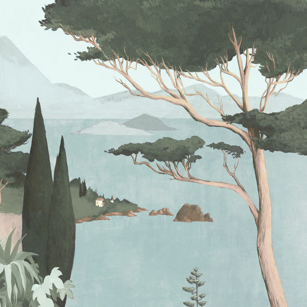 Les Dominotiers Lago Di Garda Green Green Behang DOM 516