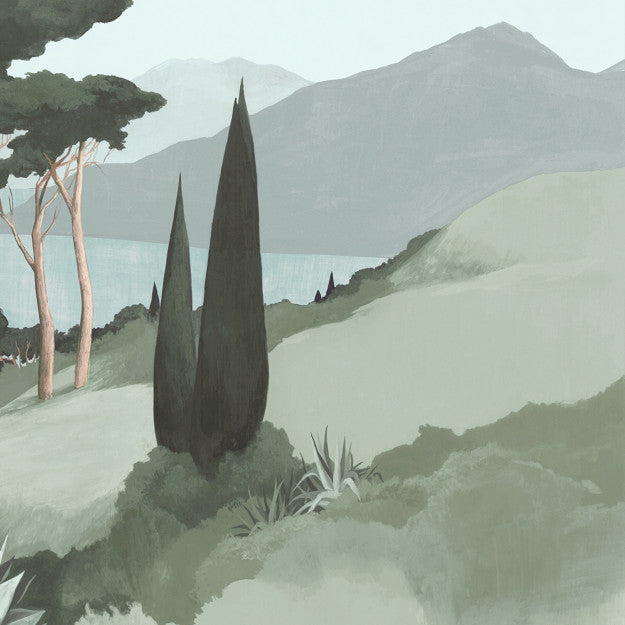 Les Dominotiers Lago Di Garda Green Green Behang DOM 516