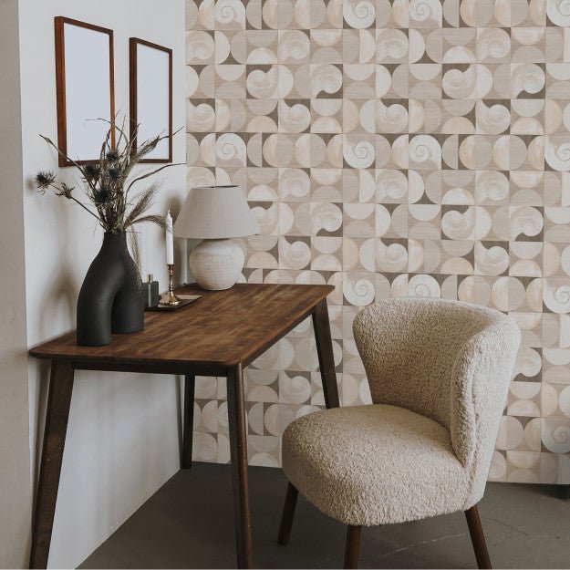 Les Dominotiers Ammonis Neutral Behang DOM 4027 - LAB COLOUR THE WORLD