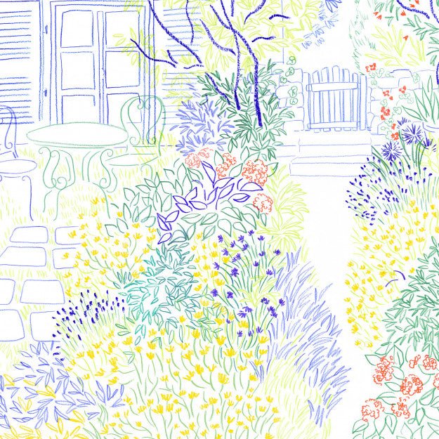 Les Dominotiers Coin De Jardin Behang DOM 3006 - LAB COLOUR THE WORLD