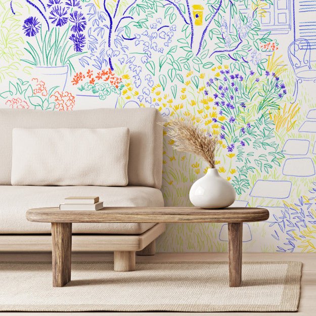 Les Dominotiers Coin De Jardin Behang DOM 3006 - LAB COLOUR THE WORLD