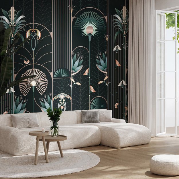 Les Dominotiers Floreal Noir Behang DOM 4011 - LAB COLOUR THE WORLD