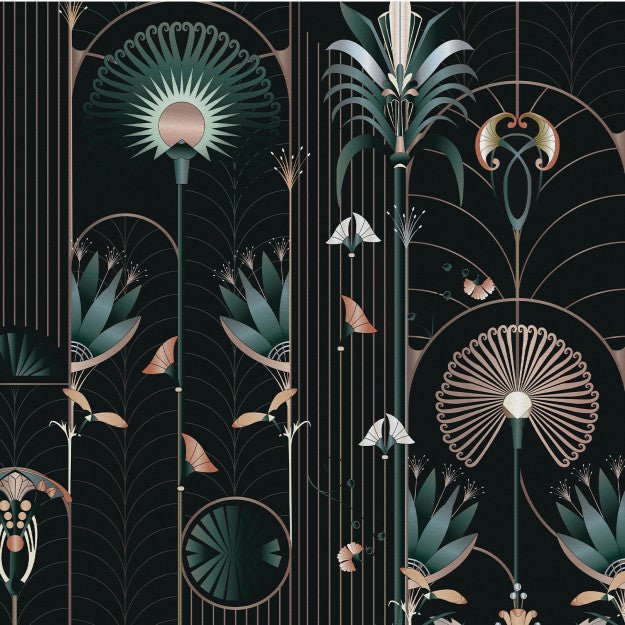 Les Dominotiers Floreal Noir Behang DOM 4011 - LAB COLOUR THE WORLD