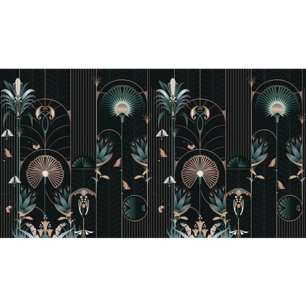 Les Dominotiers Floreal Noir Behang DOM 4011 - LAB COLOUR THE WORLD