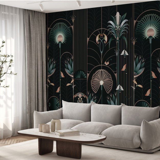Les Dominotiers Floreal Noir Behang DOM 4011 - LAB COLOUR THE WORLD