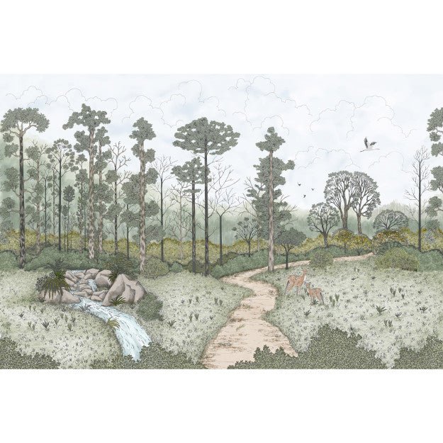 Les Dominotiers La biche au bois vert Behang DOM 5115 - LAB COLOUR THE WORLD