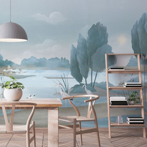Les Dominotiers Loire Bleu Behang DOM 5120 - LAB COLOUR THE WORLD