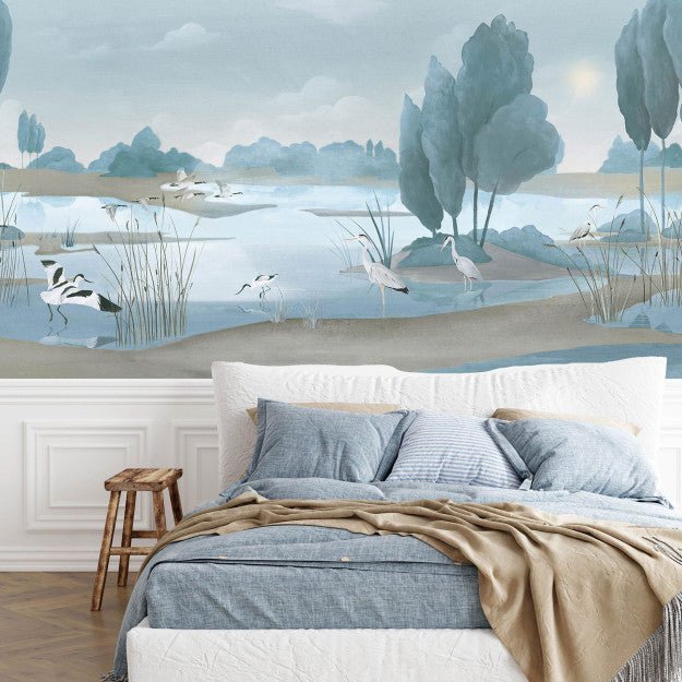 Les Dominotiers Loire Bleu Behang DOM 5120 - LAB COLOUR THE WORLD