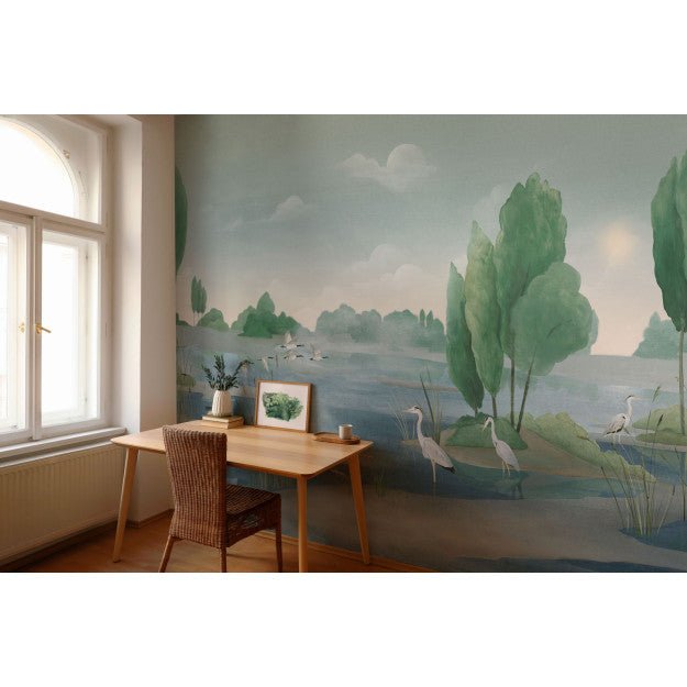 Les Dominotiers Loire Vert Behang DOM 5118 - LAB COLOUR THE WORLD