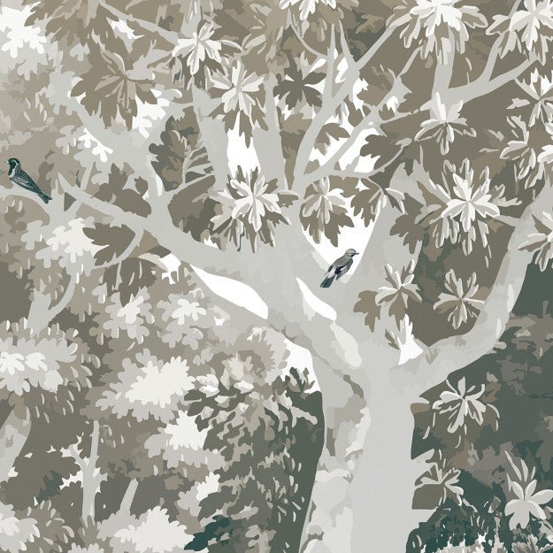 Les Dominotiers Misty forest olive Behang DOM 5109 - LAB COLOUR THE WORLD