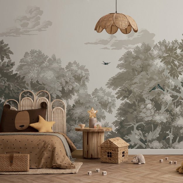 Les Dominotiers Misty forest olive Behang DOM 5109 - LAB COLOUR THE WORLD