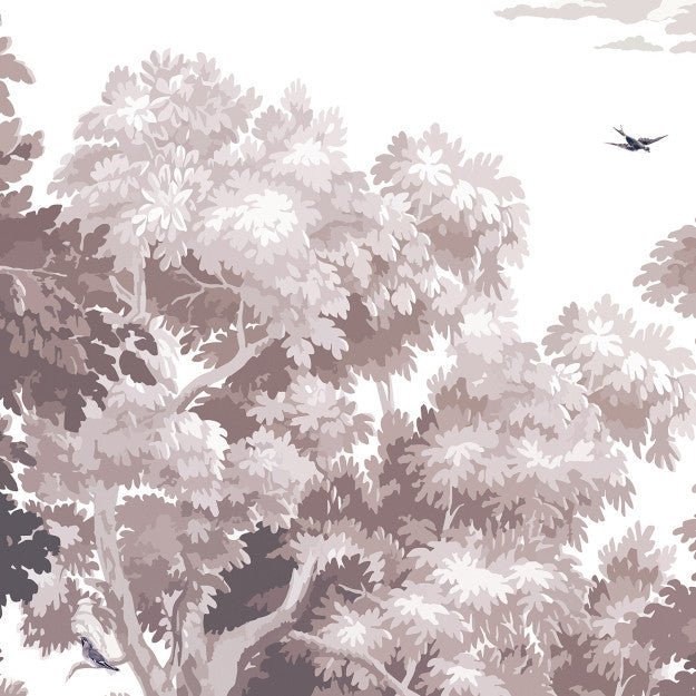 Les Dominotiers Misty forest prune Behang DOM 5110 - LAB COLOUR THE WORLD