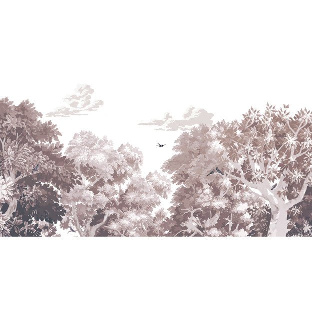 Les Dominotiers Misty forest prune Behang DOM 5110 - LAB COLOUR THE WORLD