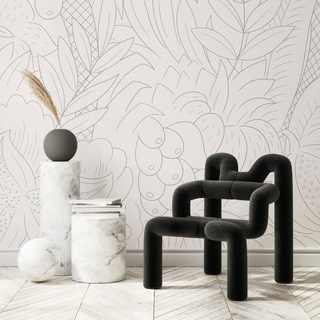 Les Dominotiers New Grove Grey Behang DOM 607 - LAB COLOUR THE WORLD