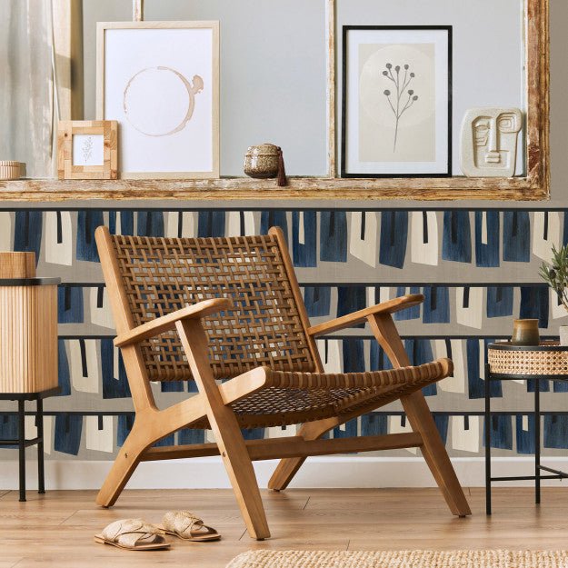 Les Dominotiers Obi Bleu Behang DOM 4017 - LAB COLOUR THE WORLD