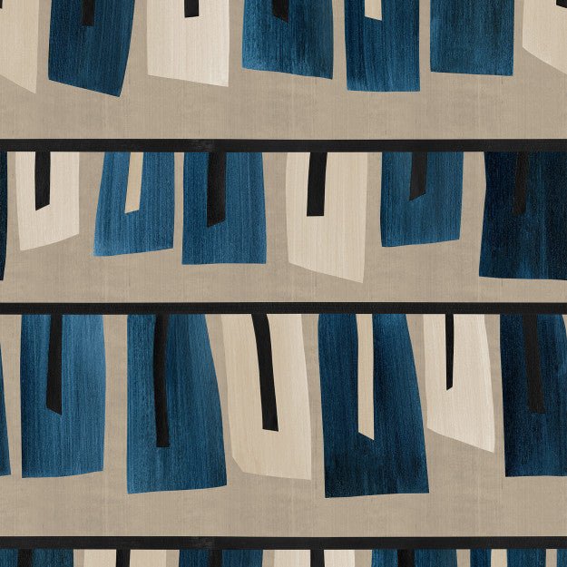Les Dominotiers Obi Bleu Behang DOM 4017 - LAB COLOUR THE WORLD
