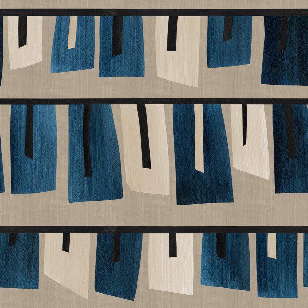 Les Dominotiers Obi Bleu Behang DOM 4017 - LAB COLOUR THE WORLD