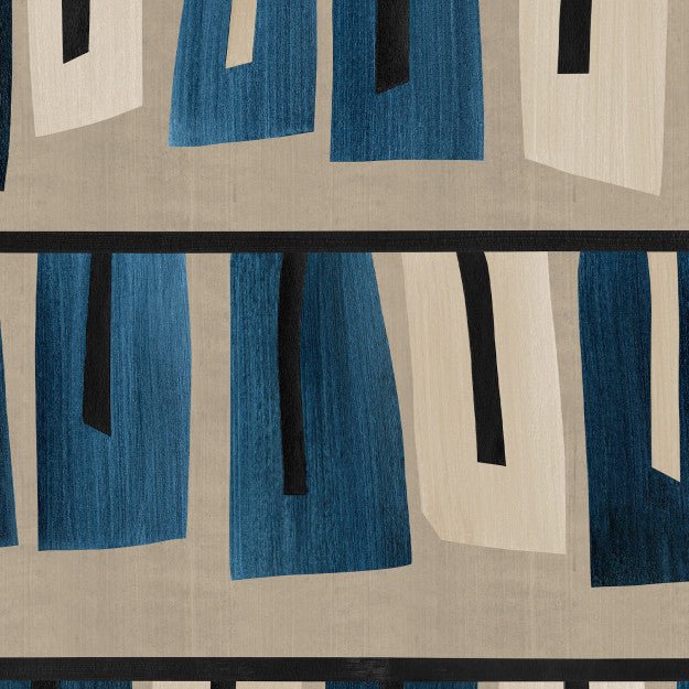 Les Dominotiers Obi Bleu Behang DOM 4017 - LAB COLOUR THE WORLD