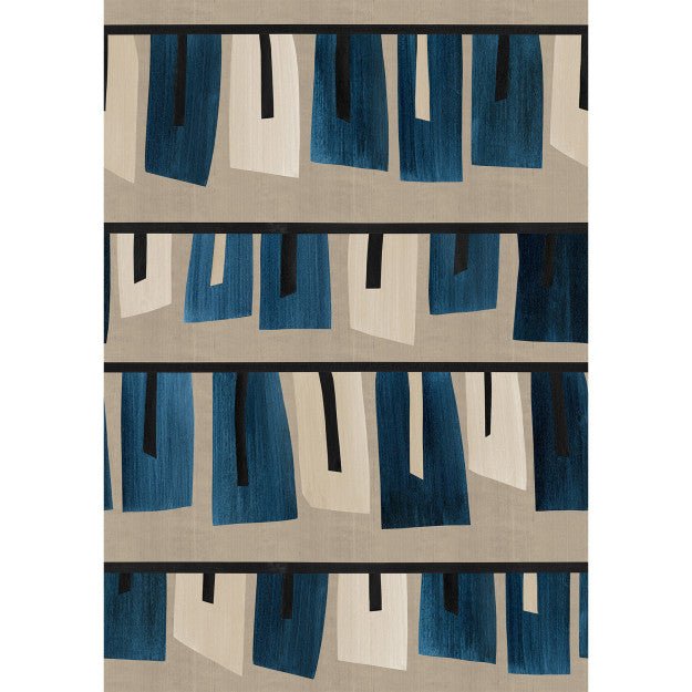Les Dominotiers Obi Bleu Behang DOM 4017 - LAB COLOUR THE WORLD
