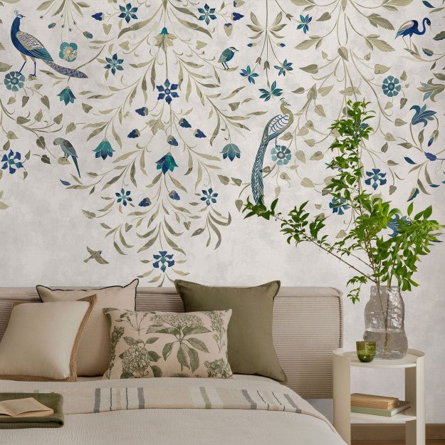 Les Dominotiers Palais Floral vert suspendu Behang DOM 6006-1 - LAB COLOUR THE WORLD