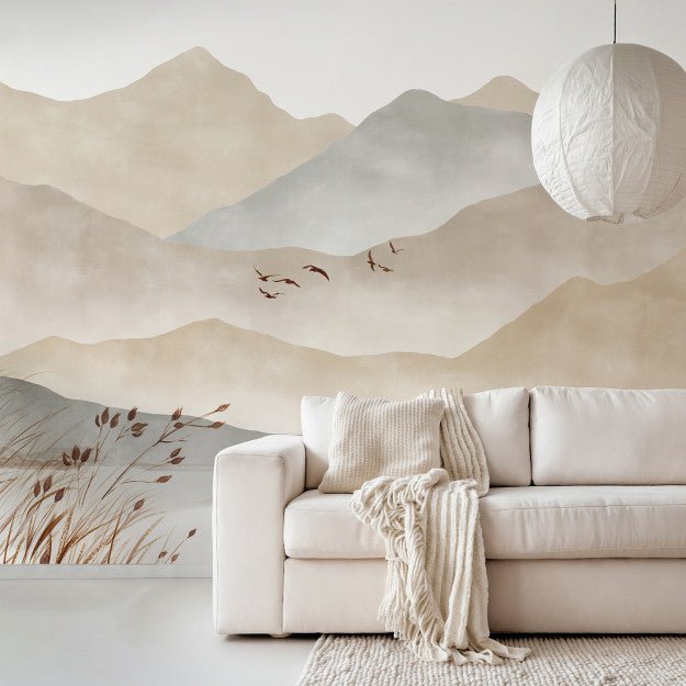 Les Dominotiers Warm lake Behang DOM 5103 - LAB COLOUR THE WORLD