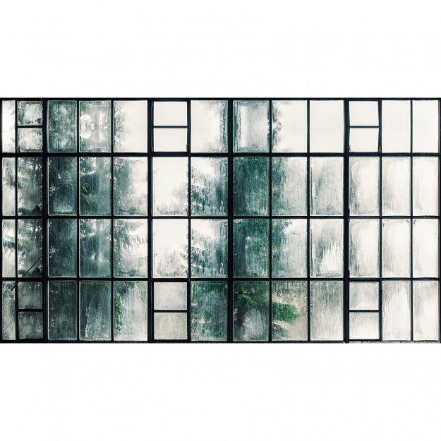 Les Dominotiers Window Factory Vert Et Blanc Behang DOM 436 - LAB COLOUR THE WORLD