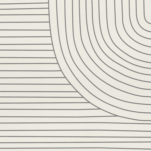 Les Dominotiers Lines Black & Beige Behang DOM 705