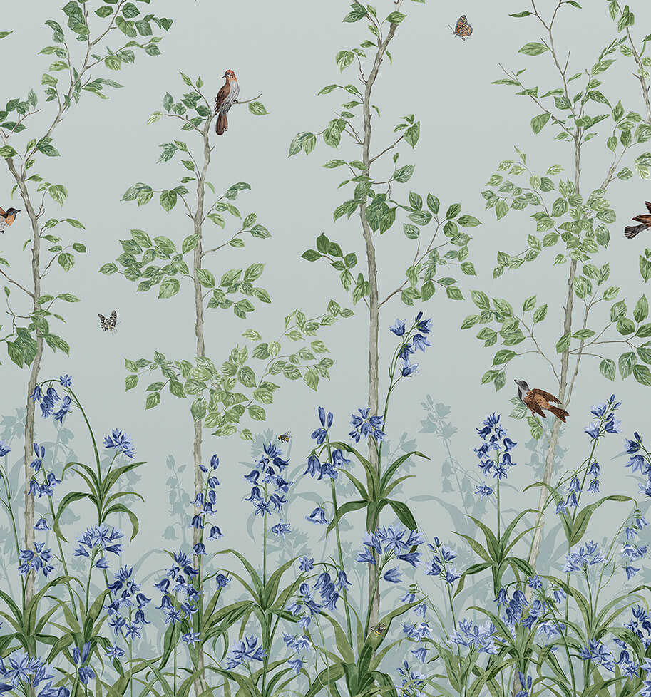 Little Greene Bird & Bluebell Behang 0263BICELES - LAB COLOUR THE WORLD