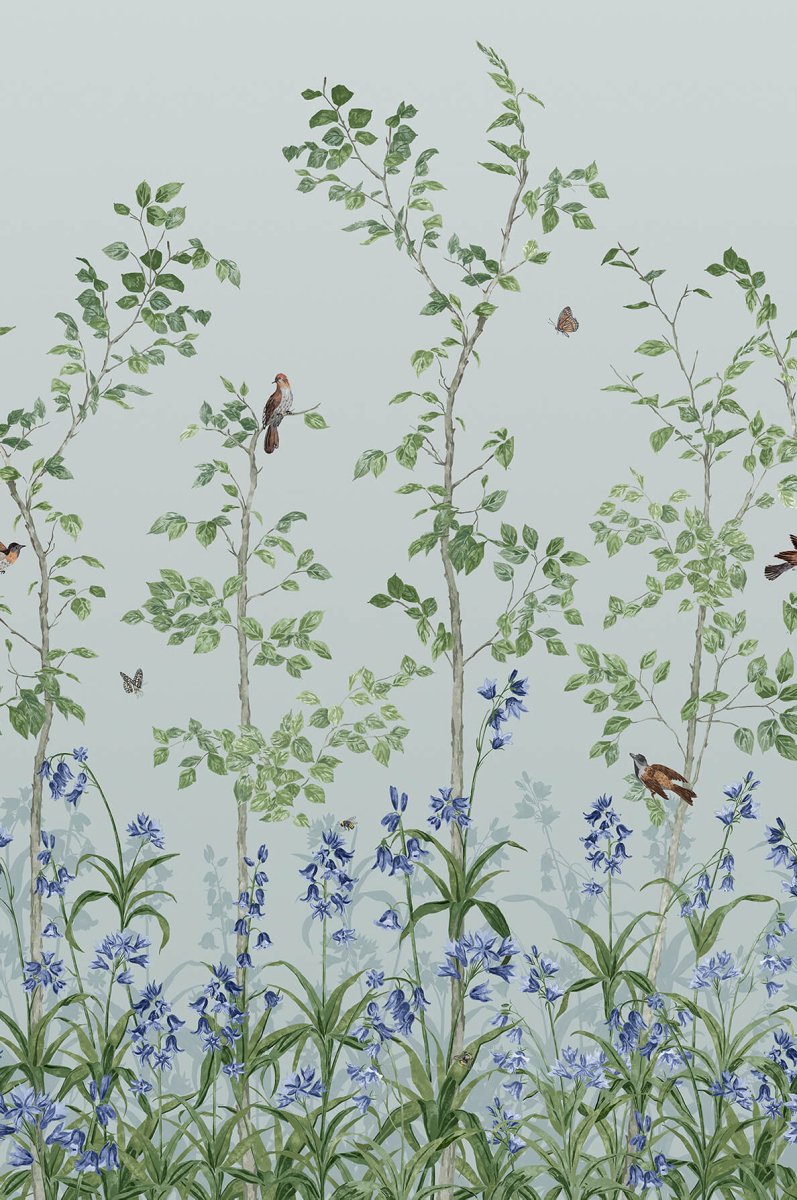 Little Greene Bird & Bluebell Behang 0263BICELES - LAB COLOUR THE WORLD