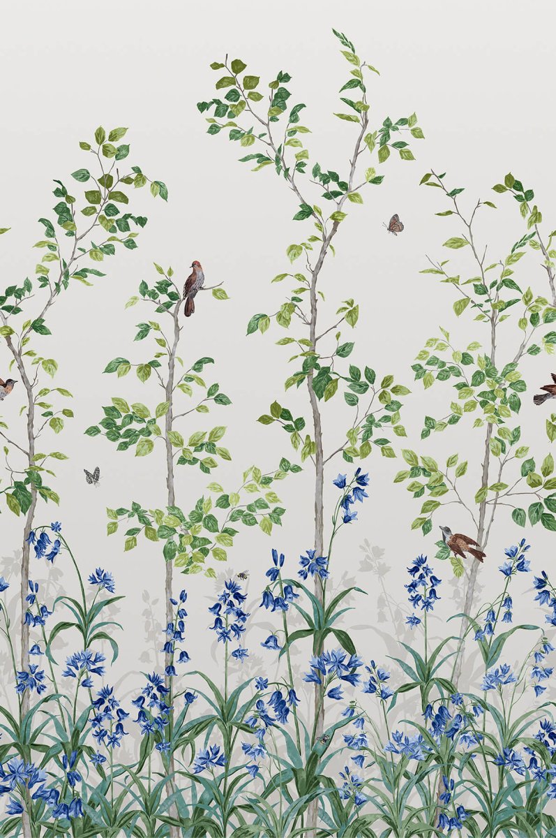 Little Greene Bird & Bluebell Behang 0263BICEVIC - LAB COLOUR THE WORLD