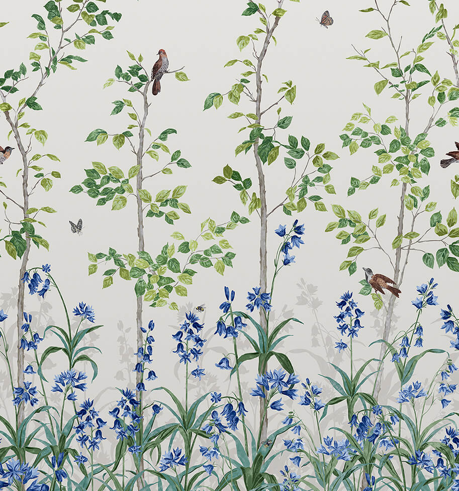 Little Greene Bird & Bluebell Behang 0263BICEVIC - LAB COLOUR THE WORLD