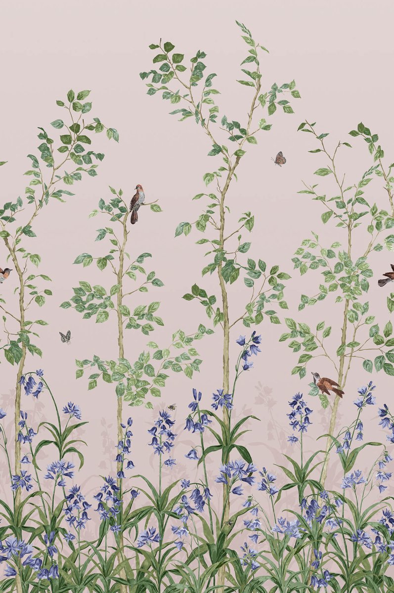 Little Greene Bird & Bluebell Behang 0263BICHINA - LAB COLOUR THE WORLD