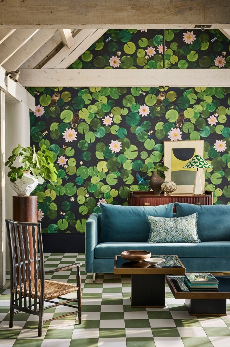 Little Greene Lily Pads Behang 0234LPHOPPE - LAB COLOUR THE WORLD