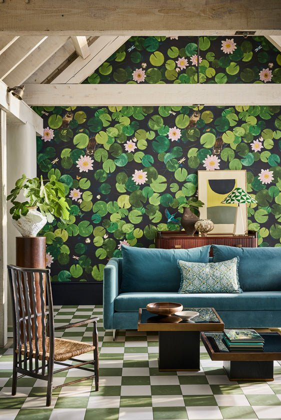 Little Greene Lily Pads Behang 0234LPHOPPE - LAB COLOUR THE WORLD