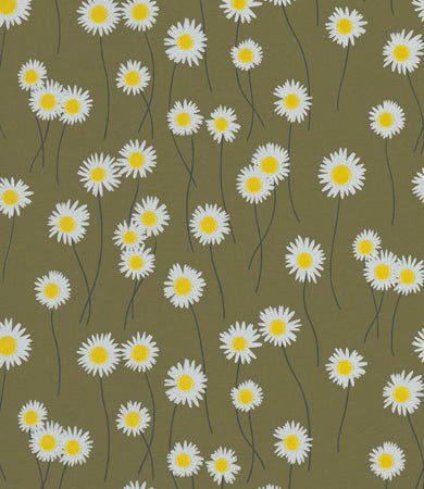 Little Greene Moon Daisies Behang 0234MDOLIVE - LAB COLOUR THE WORLD