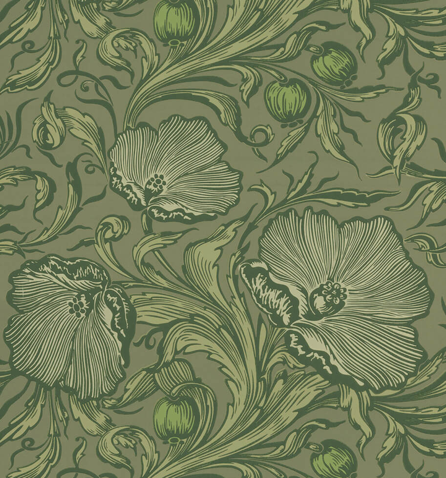 Little Greene Poppy Trail Behang 0263PTSAGEG - LAB COLOUR THE WORLD