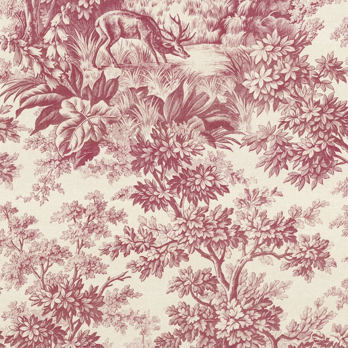 Little Greene Stag Toile Behang 0284SGBURGU - LAB COLOUR THE WORLD