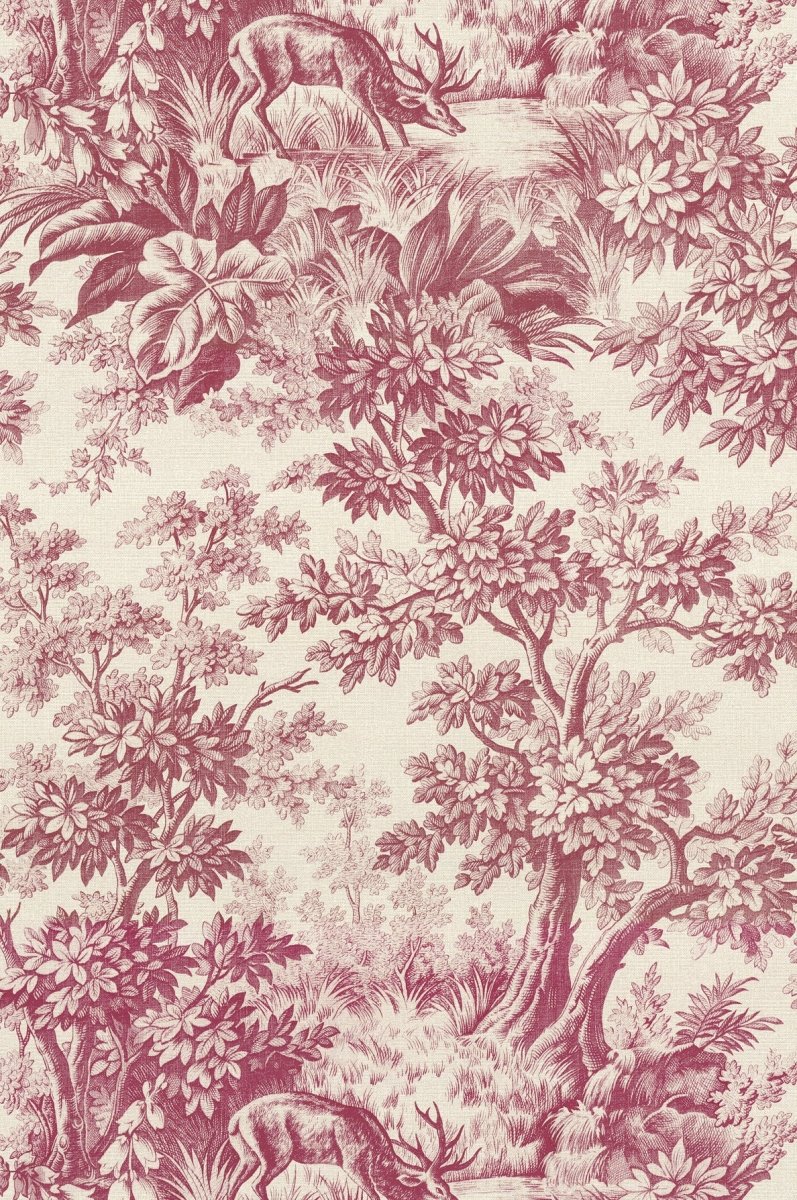 Little Greene Stag Toile Behang 0284SGBURGU - LAB COLOUR THE WORLD